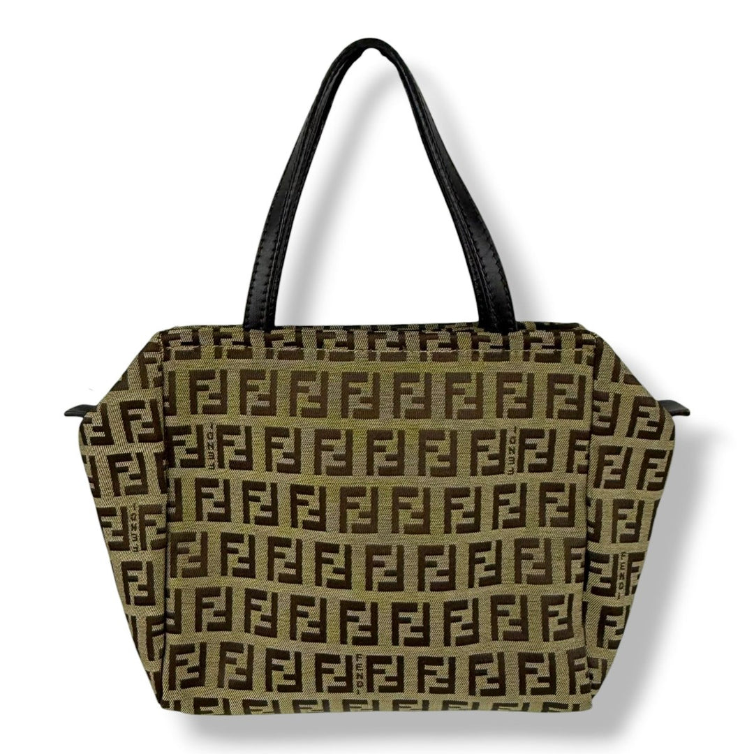 Fendi Zucca Brown Monogram Mini Tote Handbag - Lux Central