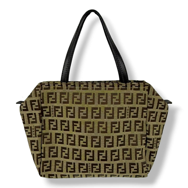 Fendi Zucca Brown Monogram Mini Tote Handbag - Lux Central