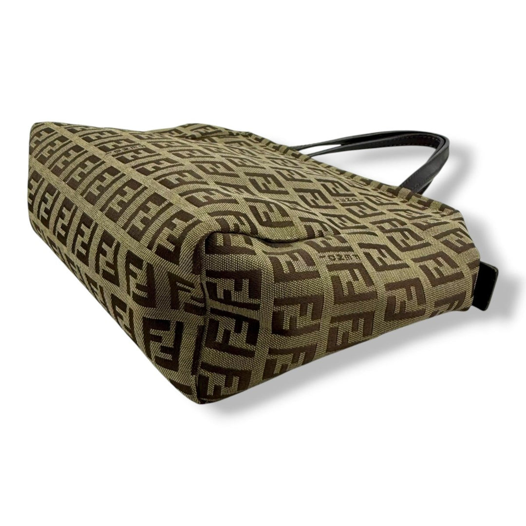 Fendi Zucca Brown Monogram Mini Tote Handbag - Lux Central
