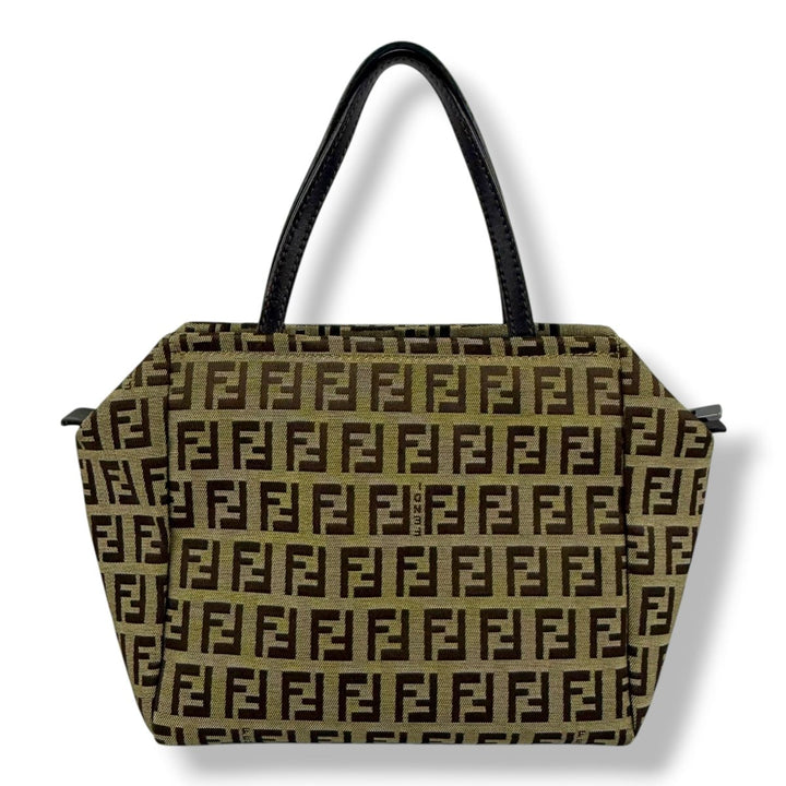 Fendi Zucca Brown Monogram Mini Tote Handbag - Lux Central