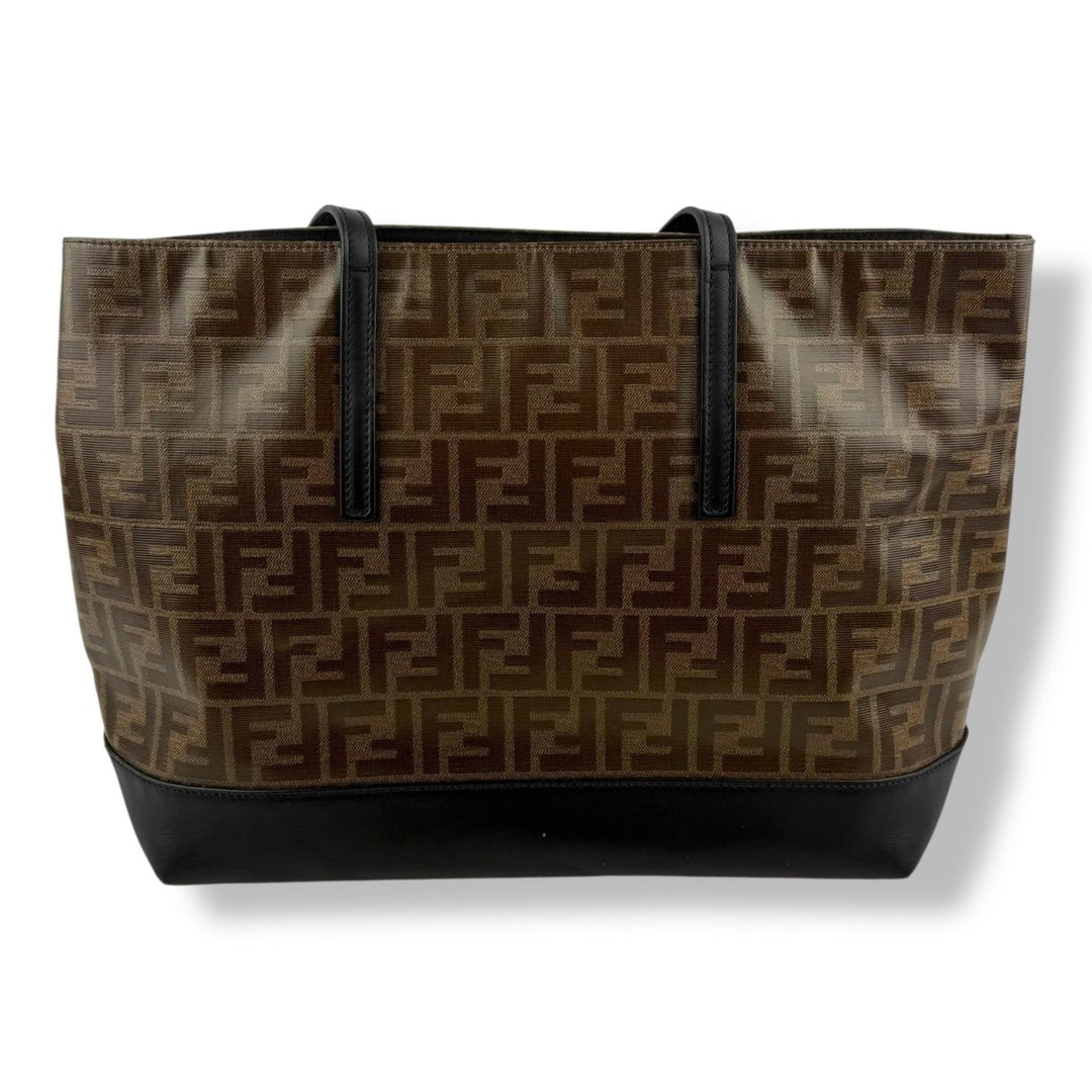 Fendi Zucca Brown Monogram Tote Handbag - Lux Central