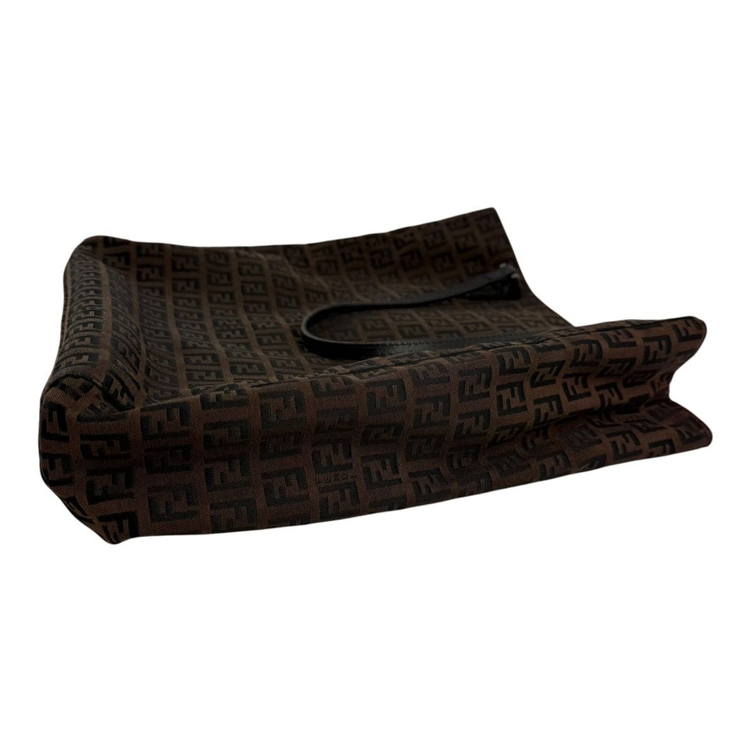 Fendi Zucca Brown Monogram Tote Handbag - Lux Central