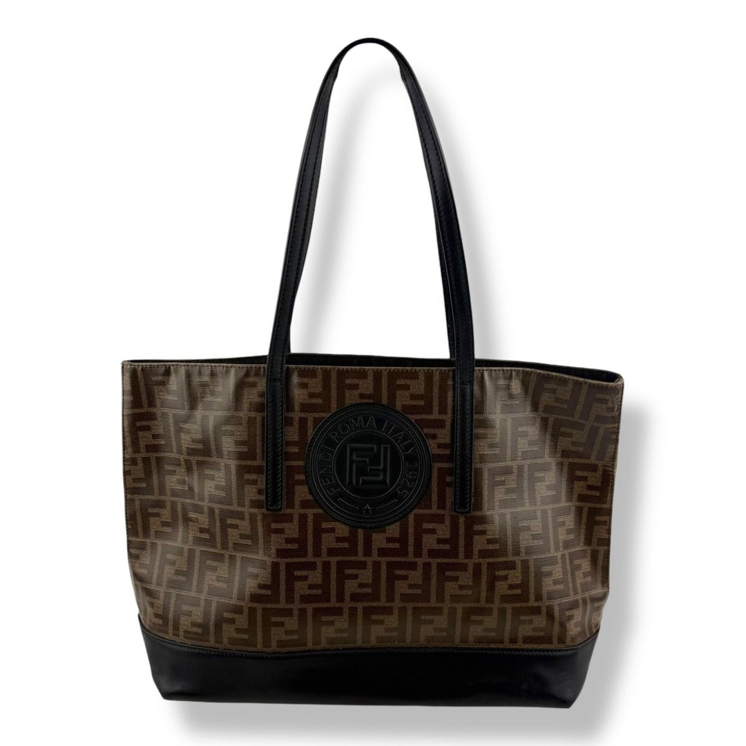 Fendi Zucca Brown Monogram Tote Handbag - Lux Central