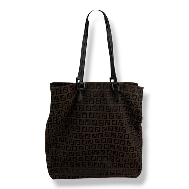 Fendi Zucca Brown Monogram Tote Handbag - Lux Central