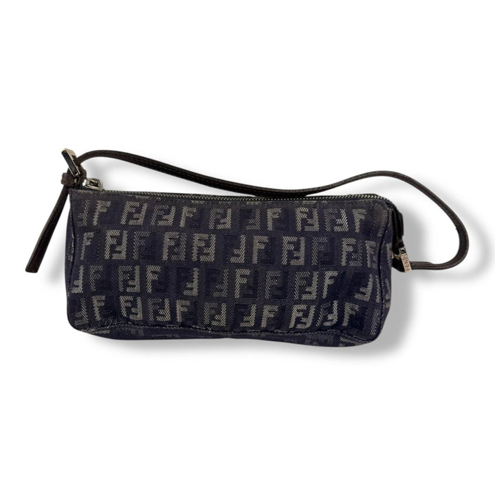 Fendi Zucchino Blue Denim Mini Baguette Handbag - Lux Central
