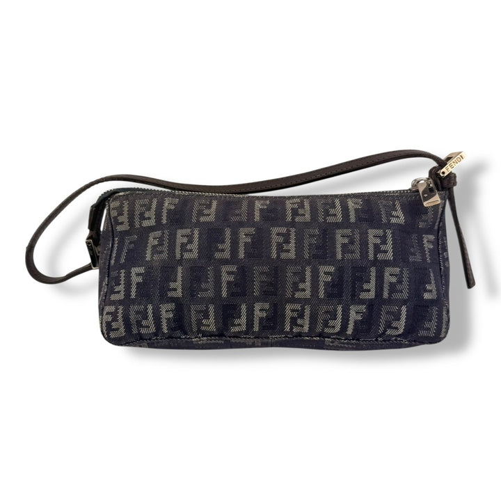 Fendi Zucchino Blue Denim Mini Baguette Handbag - Lux Central