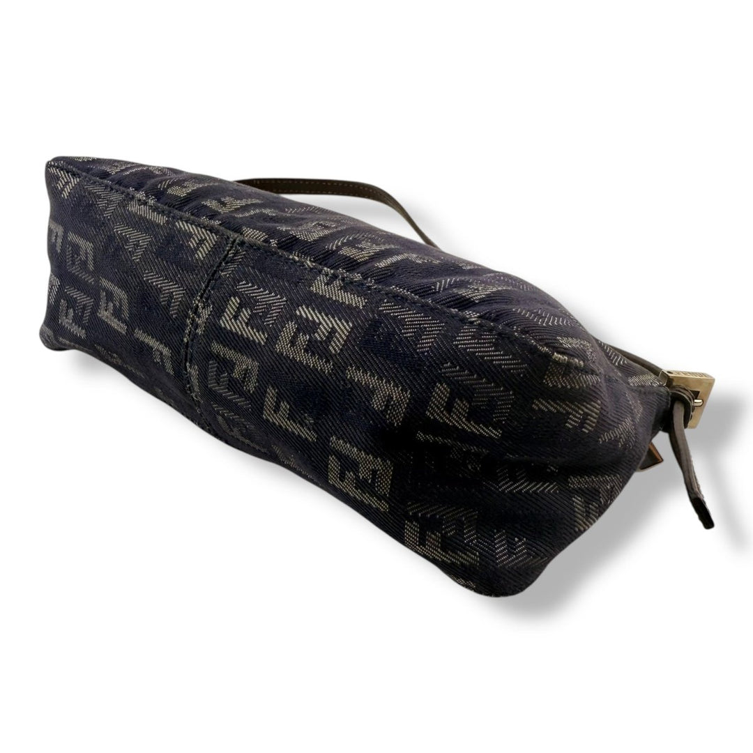Fendi Zucchino Blue Denim Mini Baguette Handbag - Lux Central