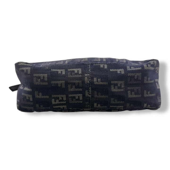 Fendi Zucchino Blue Denim Mini Baguette Handbag - Lux Central