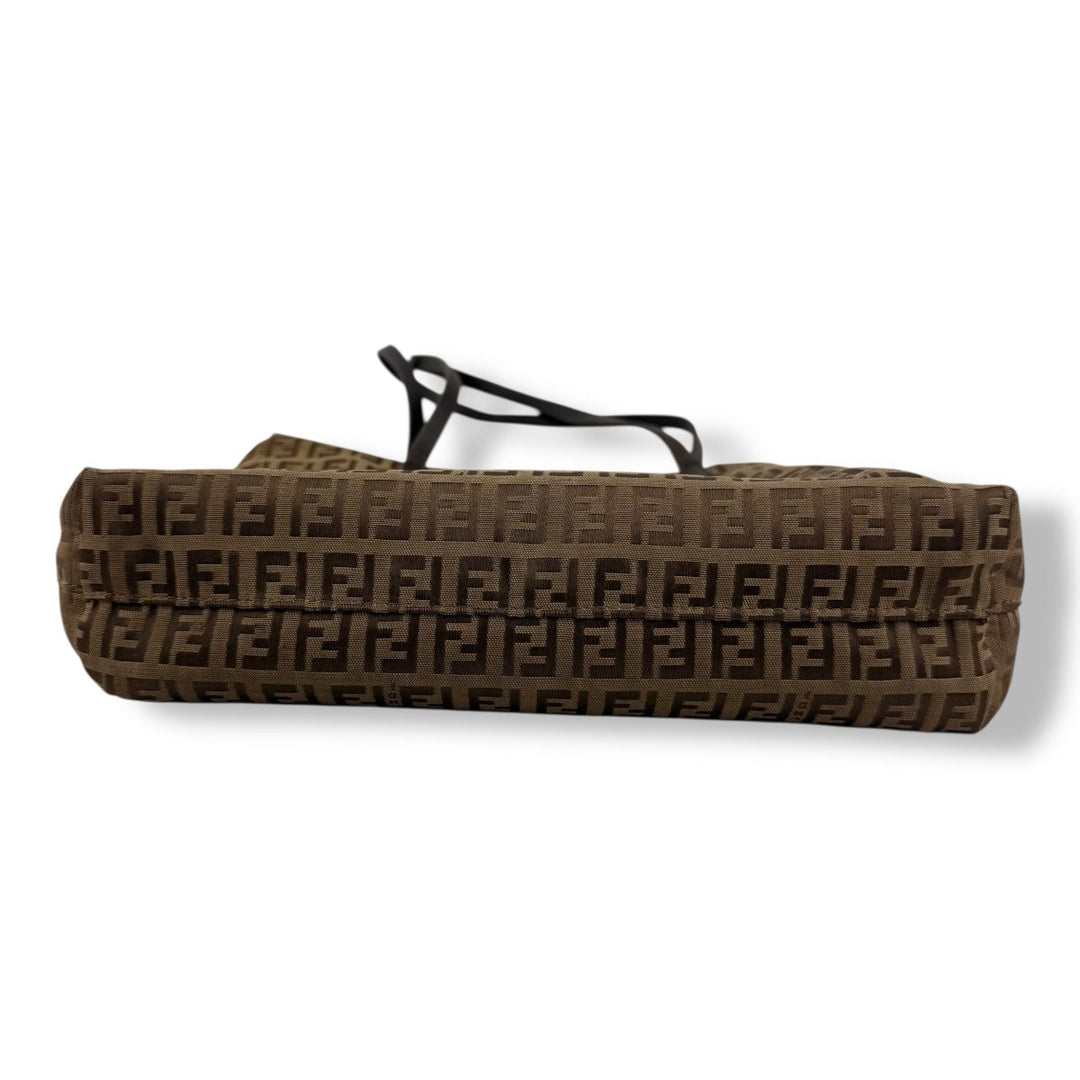 Fendi Zucchino Brown Monogram Tote Handbag - Lux Central