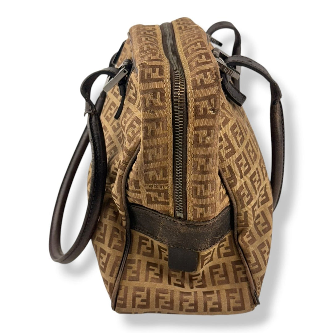 Fendi Zucchino Brown Monogram Tote Handbag - Lux Central