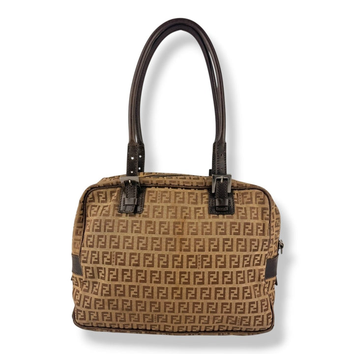 Fendi Zucchino Brown Monogram Tote Handbag - Lux Central