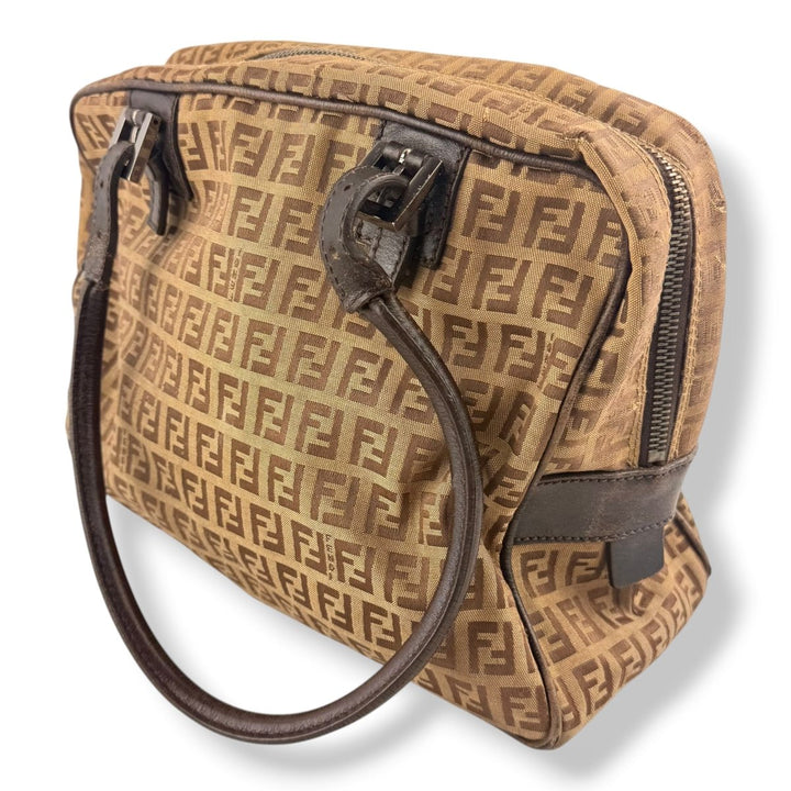 Fendi Zucchino Brown Monogram Tote Handbag - Lux Central