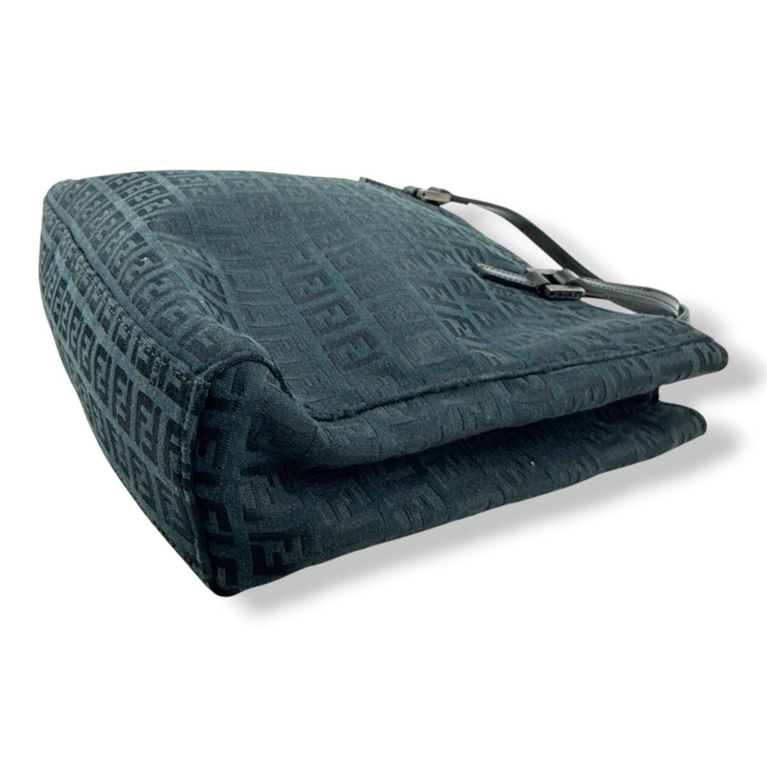 Fendi Zucchino Navy/Black Monogram Tote Handbag - Lux Central
