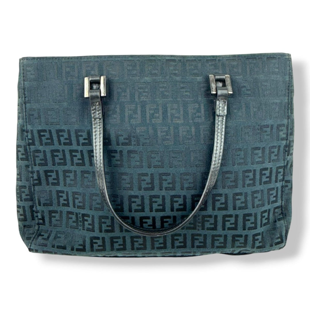 Fendi Zucchino Navy/Black Monogram Tote Handbag - Lux Central