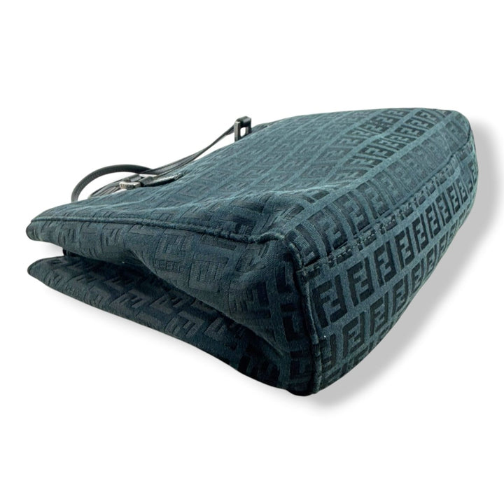 Fendi Zucchino Navy/Black Monogram Tote Handbag - Lux Central