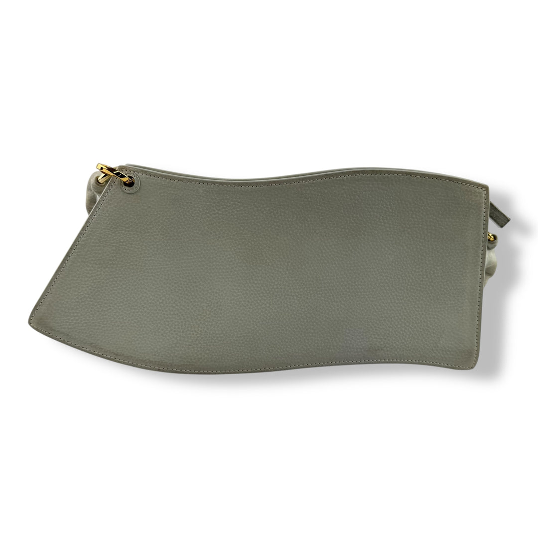 Jacquemus Vague Asymmetrical Grey Leather Shoulder Handbag