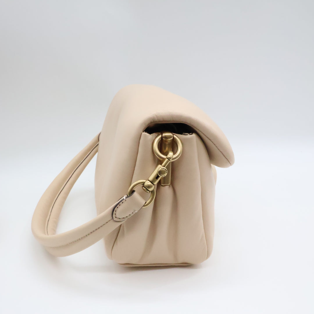Coach Pillow Tabby 26 Beige Leather Crossbody Handbag