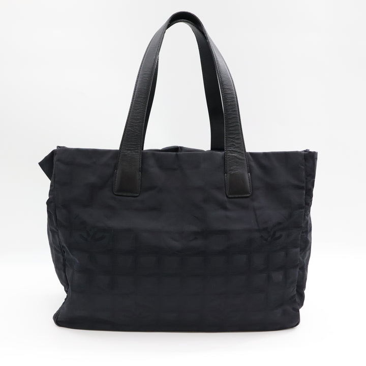 Chanel Black Travel Line Canvas Tote Handbag