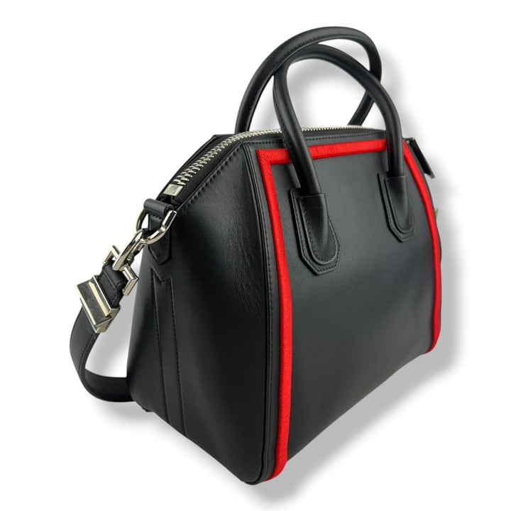 Givenchy Black/Red Calfskin Leather Antigona Mini Handbag - Lux Central