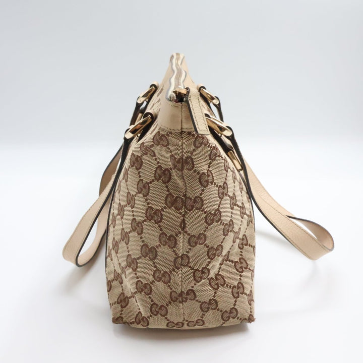 Gucci Abbey GG Beige Canvas D-Ring Tote Handbag - Lux Central