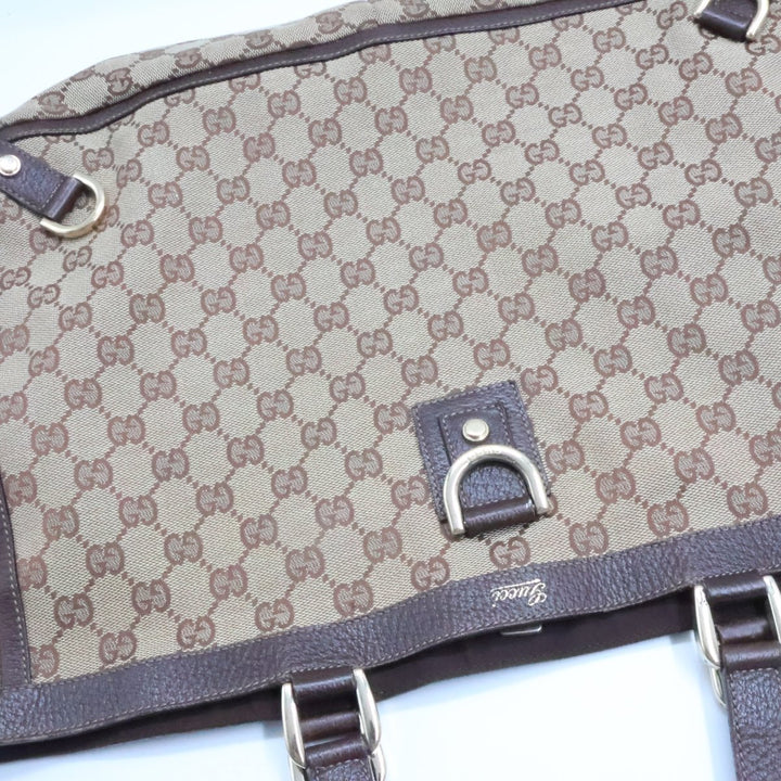Gucci Abbey GG Beige/Brown Canvas Tote Handbag - Lux Central