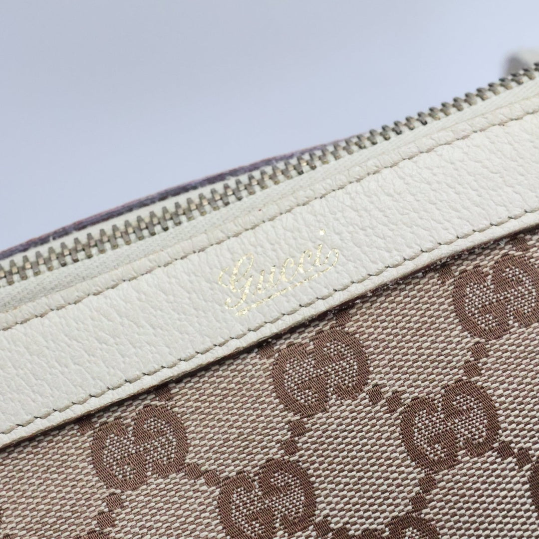 Gucci Abbey GG Beige/White Canvas D-Ring Tote Handbag - Lux Central