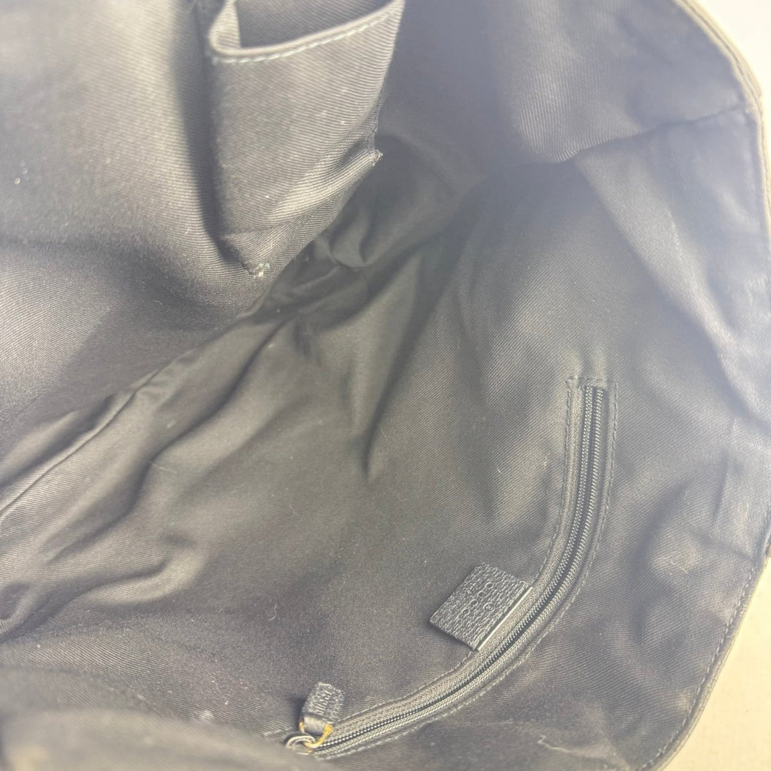 Gucci Abbey GG Black Canvas D - Ring Tote Handbag - Lux Central