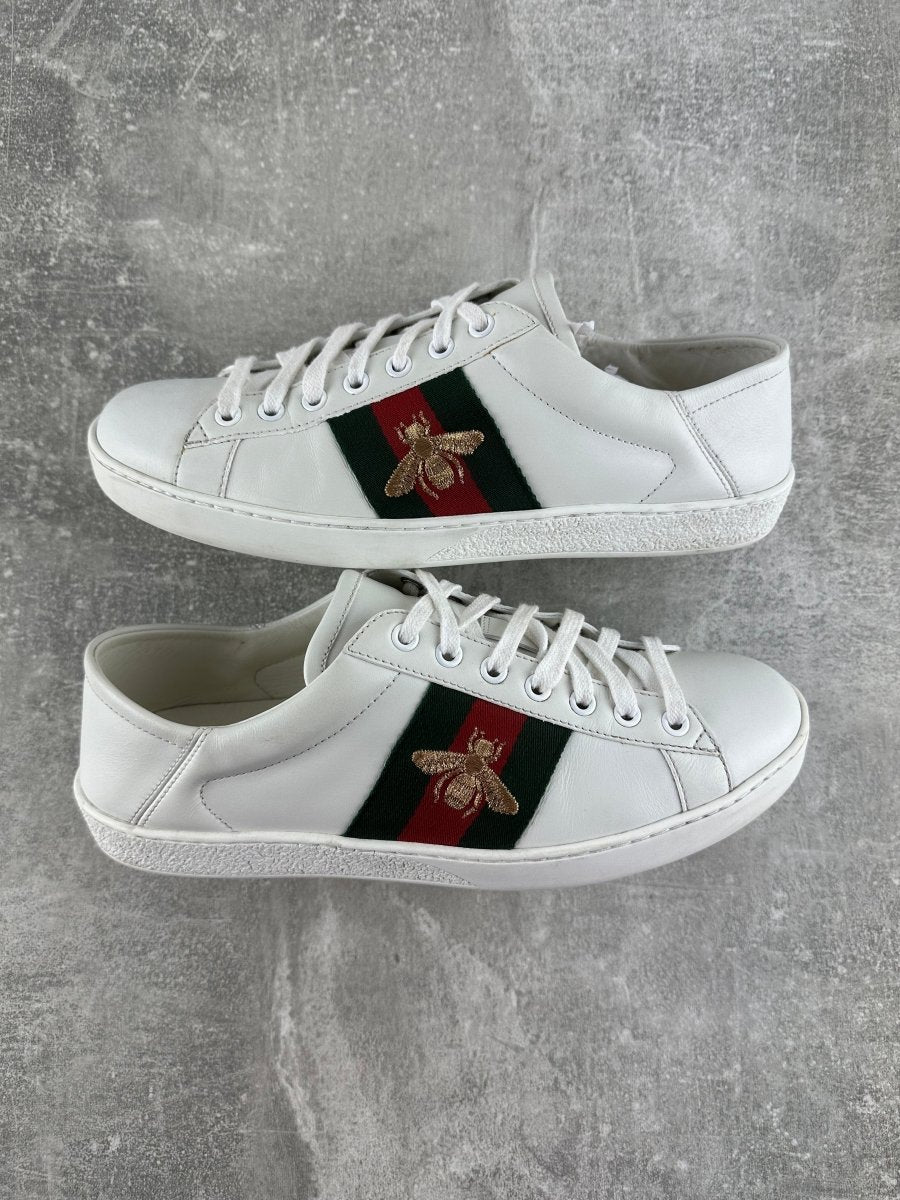 Gucci Ace Bee White Trainers UK 6 / EU 40 - Lux Central