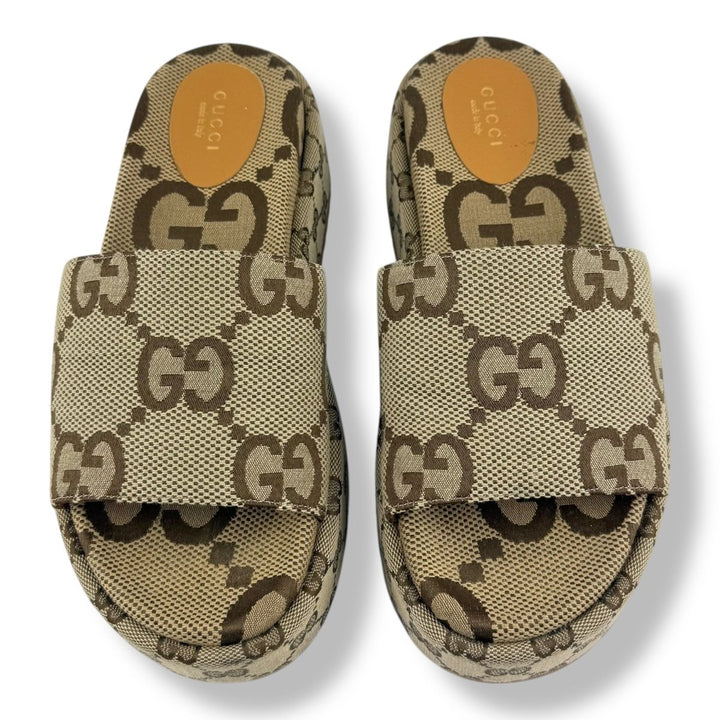 Gucci Angelina Beige GG Supreme Canvas UK 6.5 / EU 39.5 - Lux Central