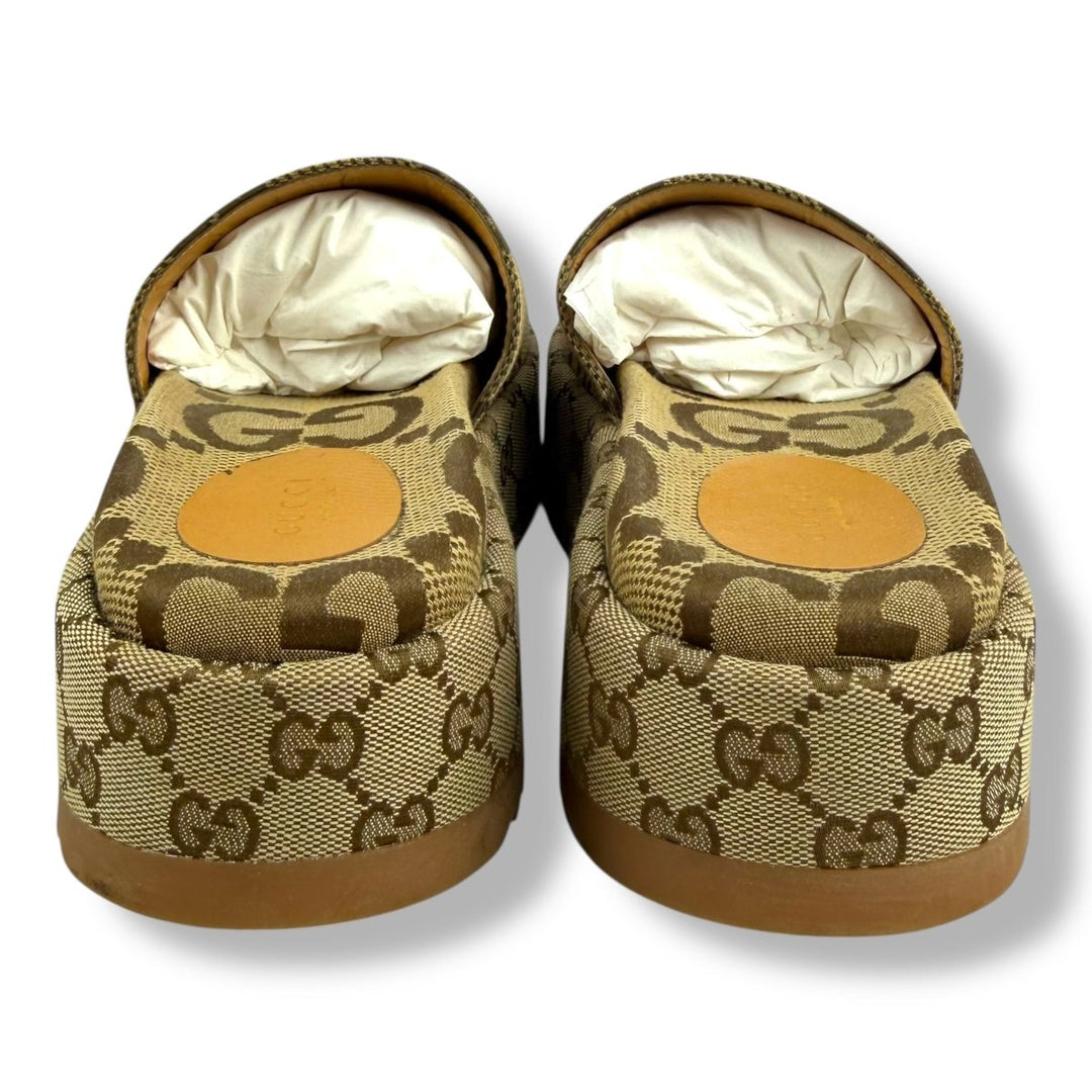 Gucci Angelina Slides Beige GG Supreme Canvas UK 6 / EU 39 - Lux Central