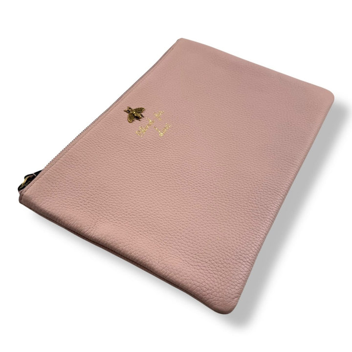 Gucci Bee Pink Leather Clutch Bag - Lux Central