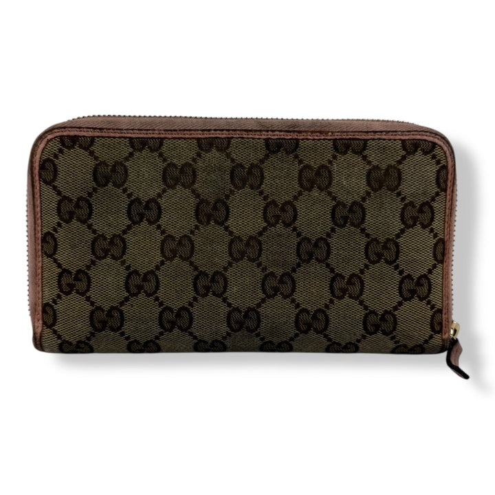 Gucci Beige Canvas Zip Around Wallet - Lux Central