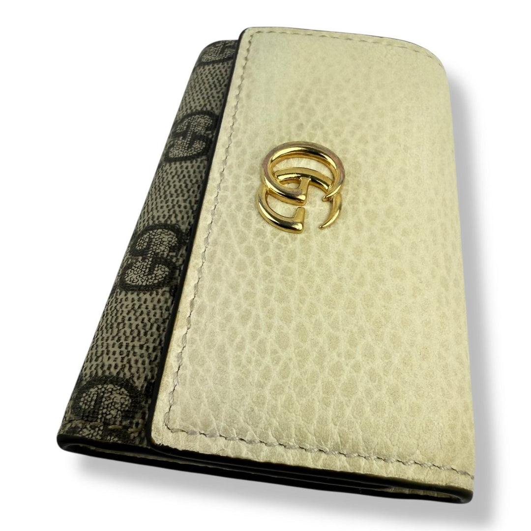 Gucci Beige GG Monogram 6 Key Holder Purse - Lux Central