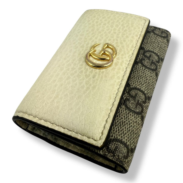 Gucci Beige GG Monogram 6 Key Holder Purse - Lux Central