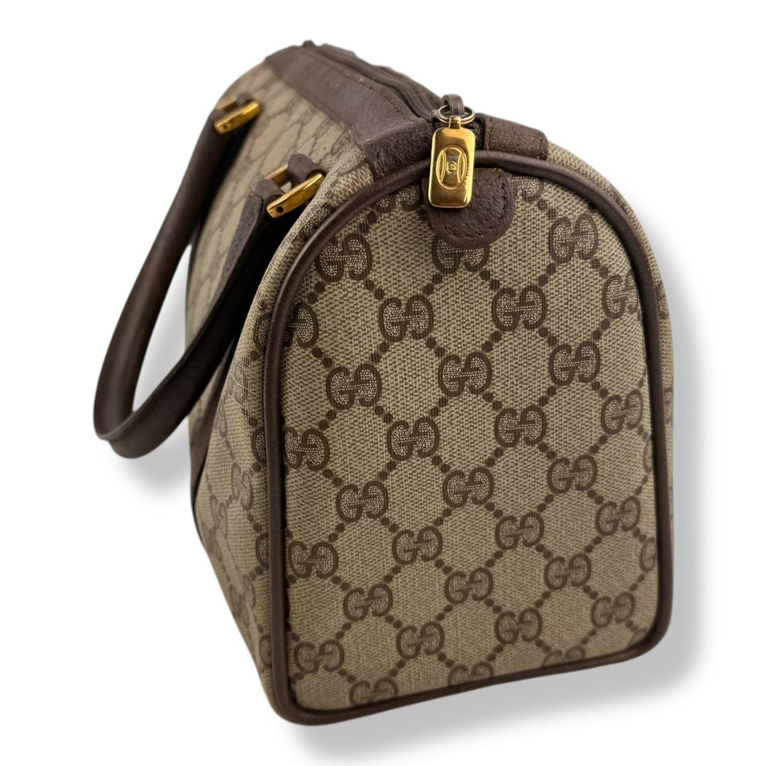 Gucci Beige GG Monogram Boston Canvas Bag - Lux Central