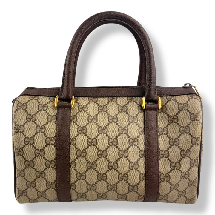 Gucci Beige GG Monogram Boston Canvas Bag - Lux Central