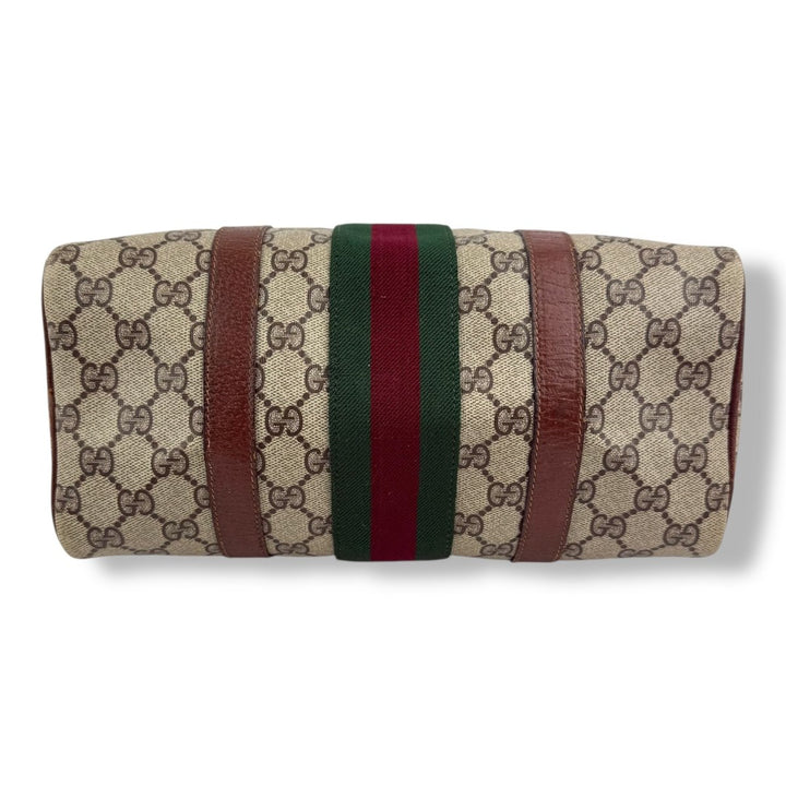 Gucci Beige GG Monogram Boston Canvas Bag - Lux Central