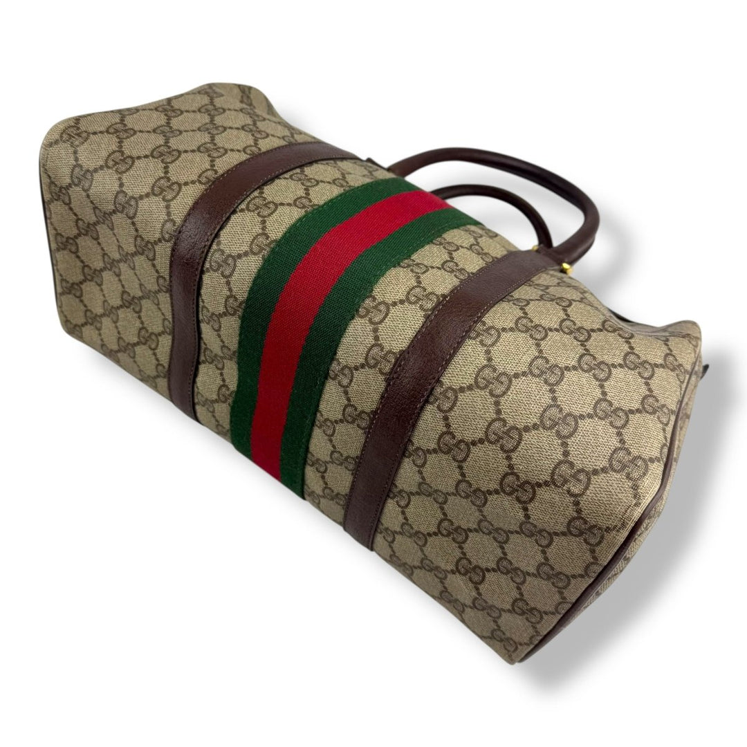 Gucci Beige GG Monogram Boston Canvas Bag - Lux Central