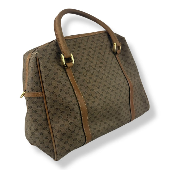 Gucci Beige GG Monogram Boston Canvas Bag - Lux Central