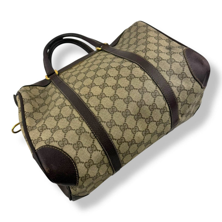 Gucci Beige GG Monogram Boston Canvas Bag - Lux Central