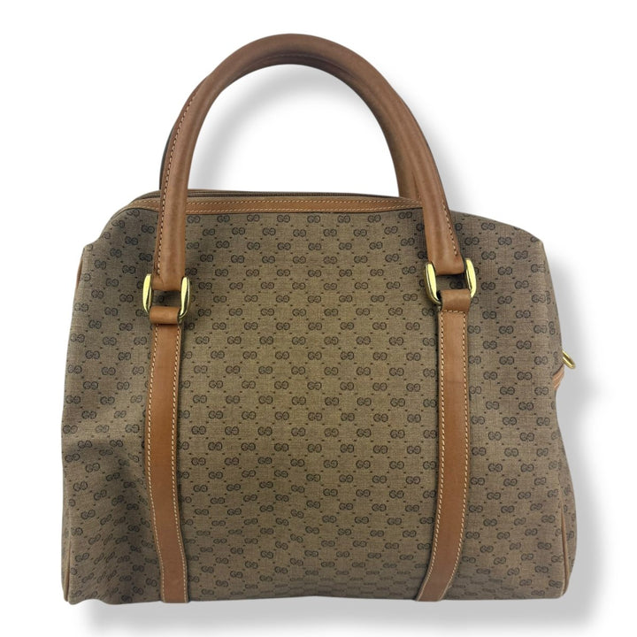 Gucci Beige GG Monogram Boston Canvas Bag - Lux Central