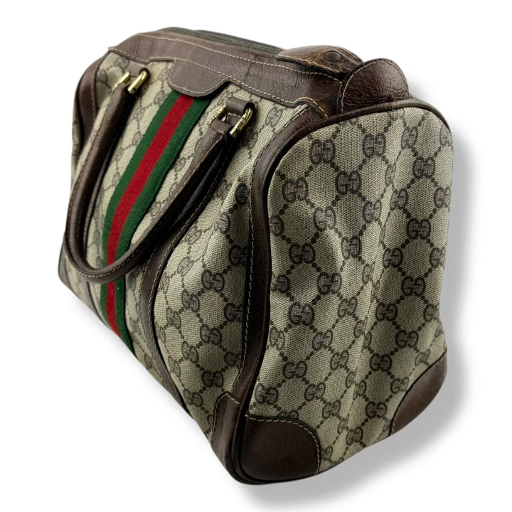 Gucci Beige GG Monogram Boston Canvas Bag - Lux Central