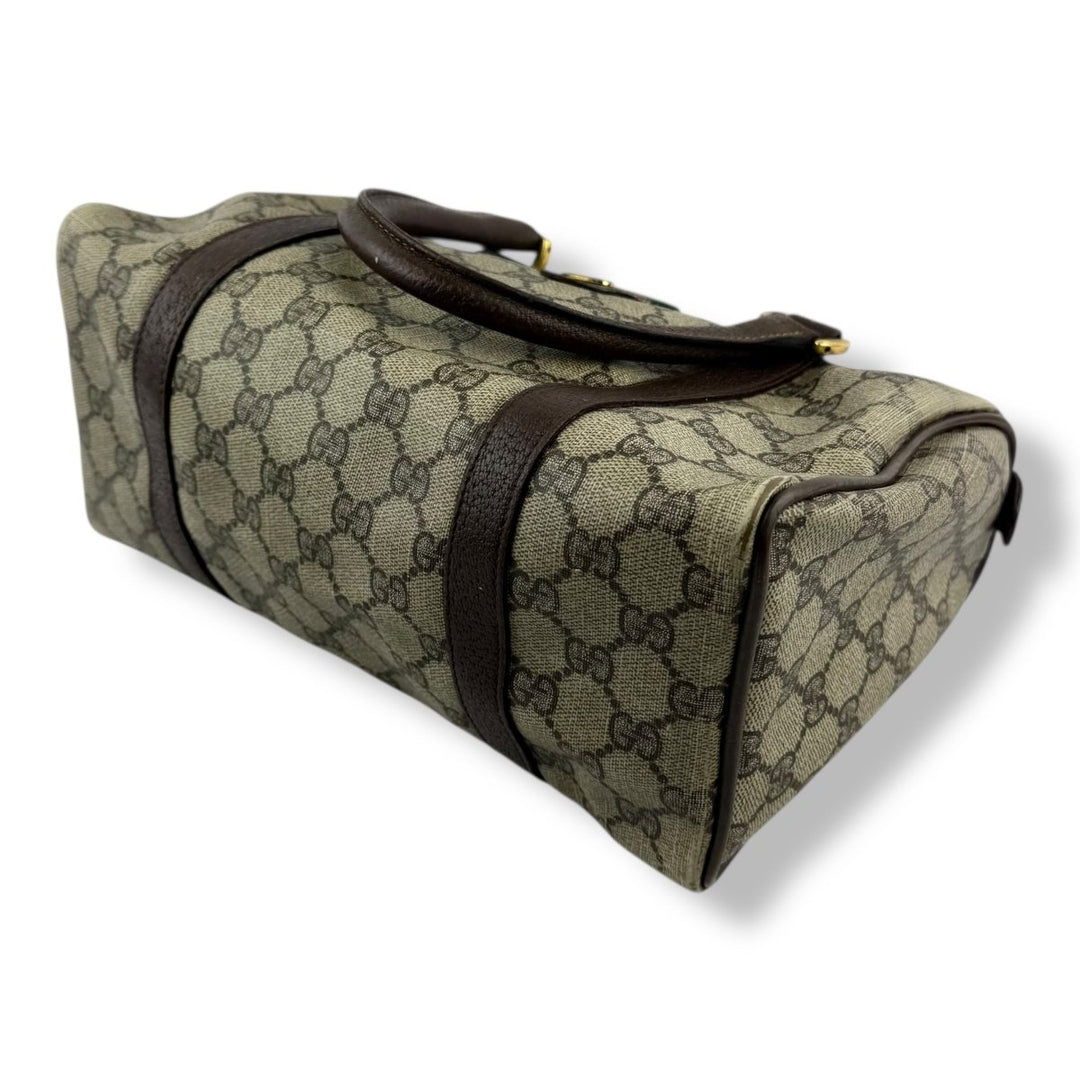 Gucci Beige GG Monogram Boston Canvas Bag - Lux Central