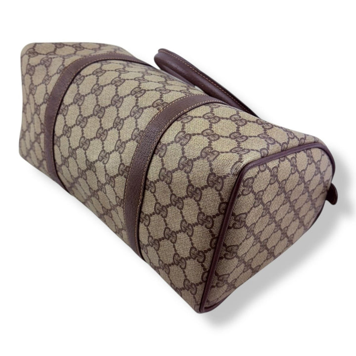Gucci Beige GG Monogram Boston Canvas Bag - Lux Central