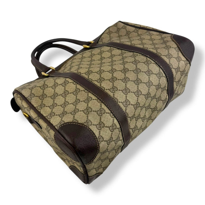 Gucci Beige GG Monogram Boston Canvas Bag - Lux Central
