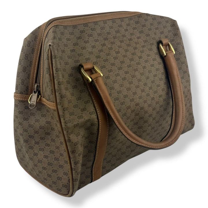 Gucci Beige GG Monogram Boston Canvas Bag - Lux Central