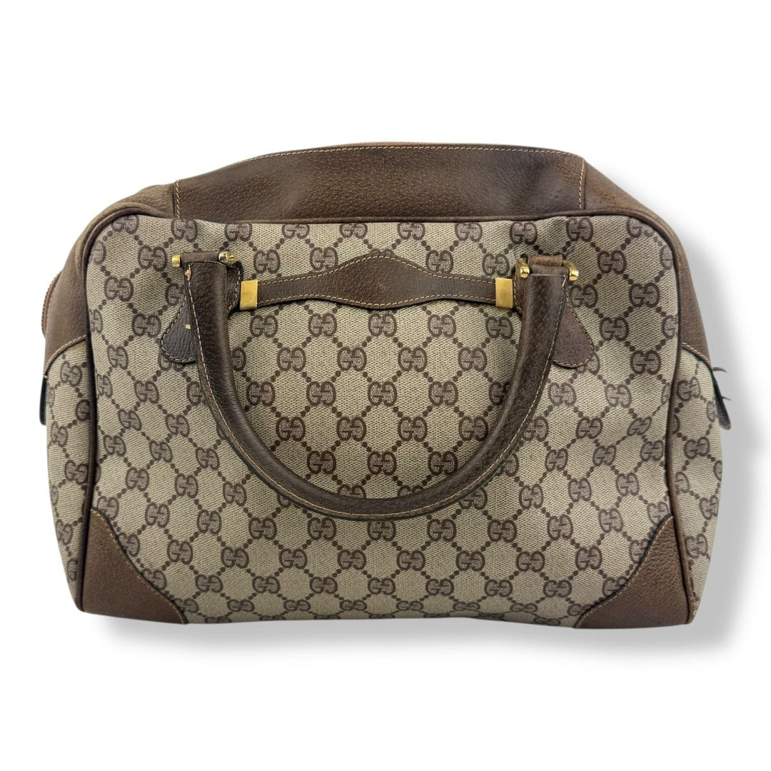 Gucci Beige GG Monogram Boston Canvas Bag - Lux Central