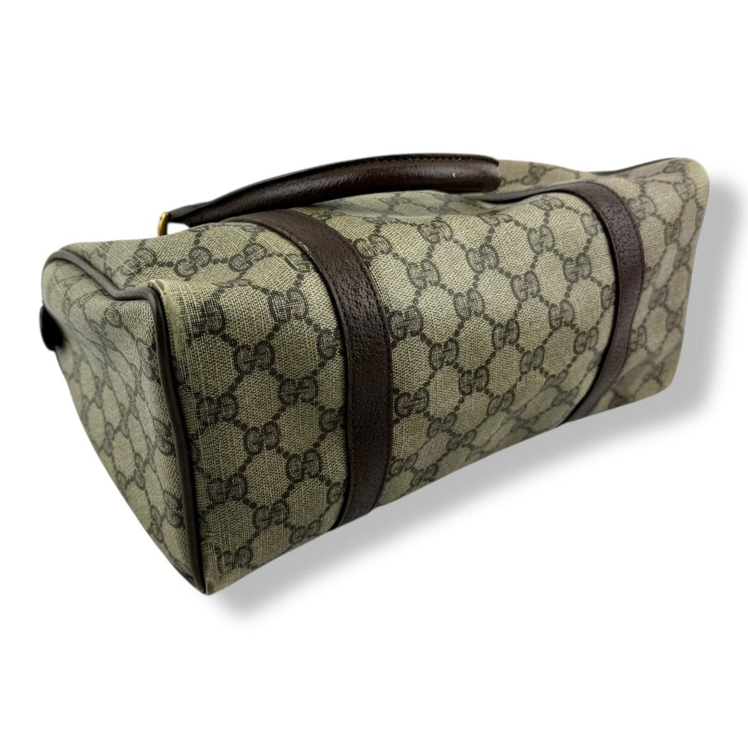 Gucci Beige GG Monogram Boston Canvas Bag - Lux Central