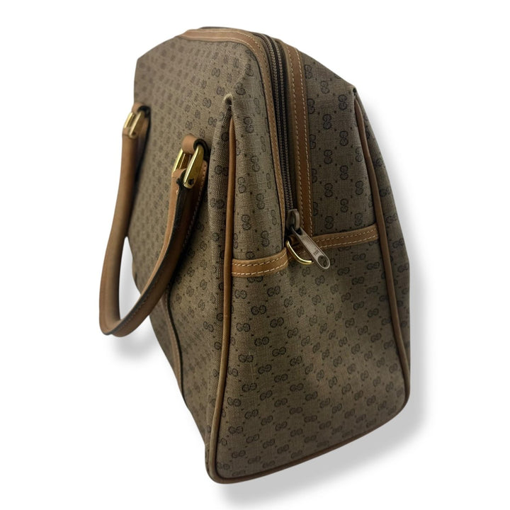 Gucci Beige GG Monogram Boston Canvas Bag - Lux Central
