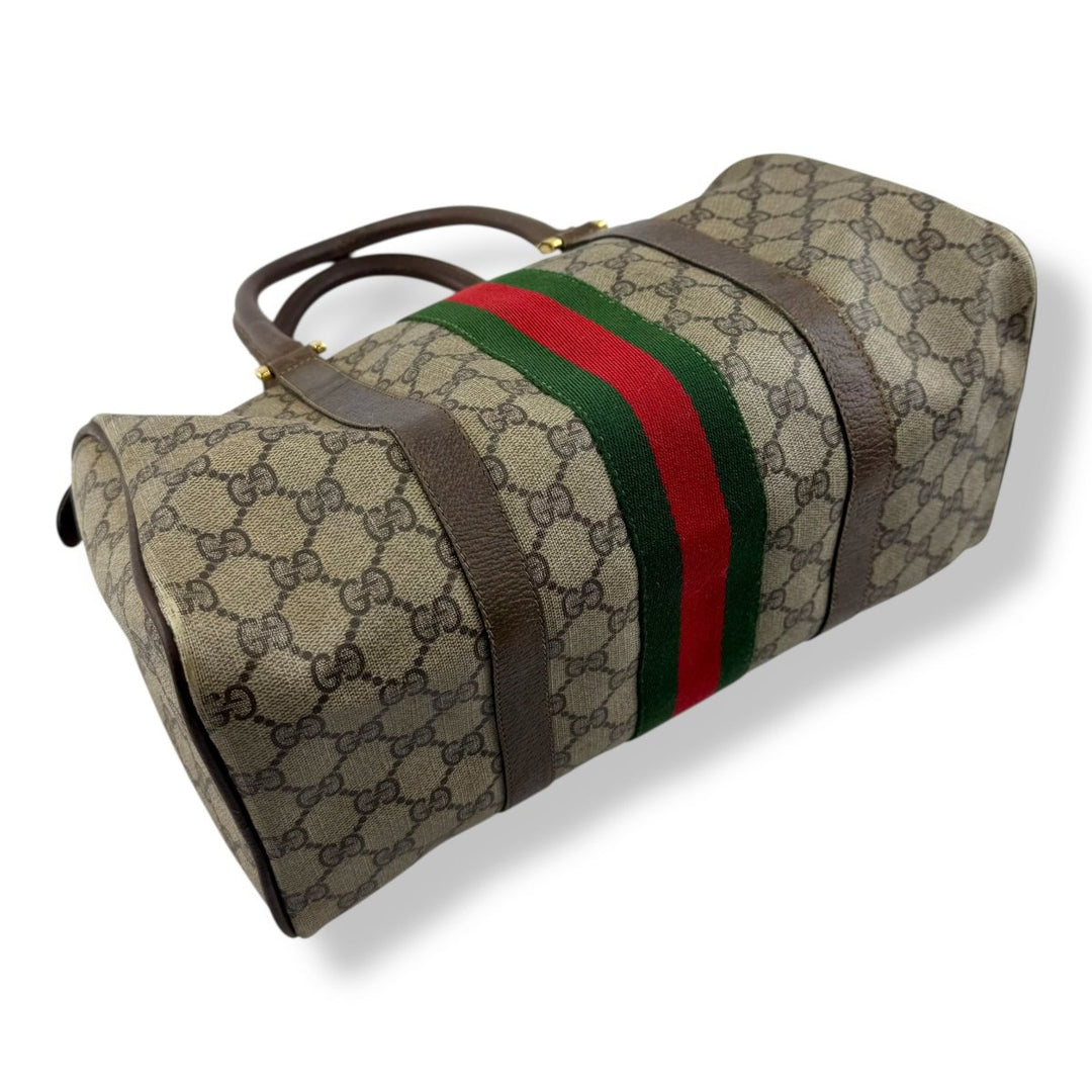 Gucci Beige GG Monogram Boston Canvas Bag - Lux Central